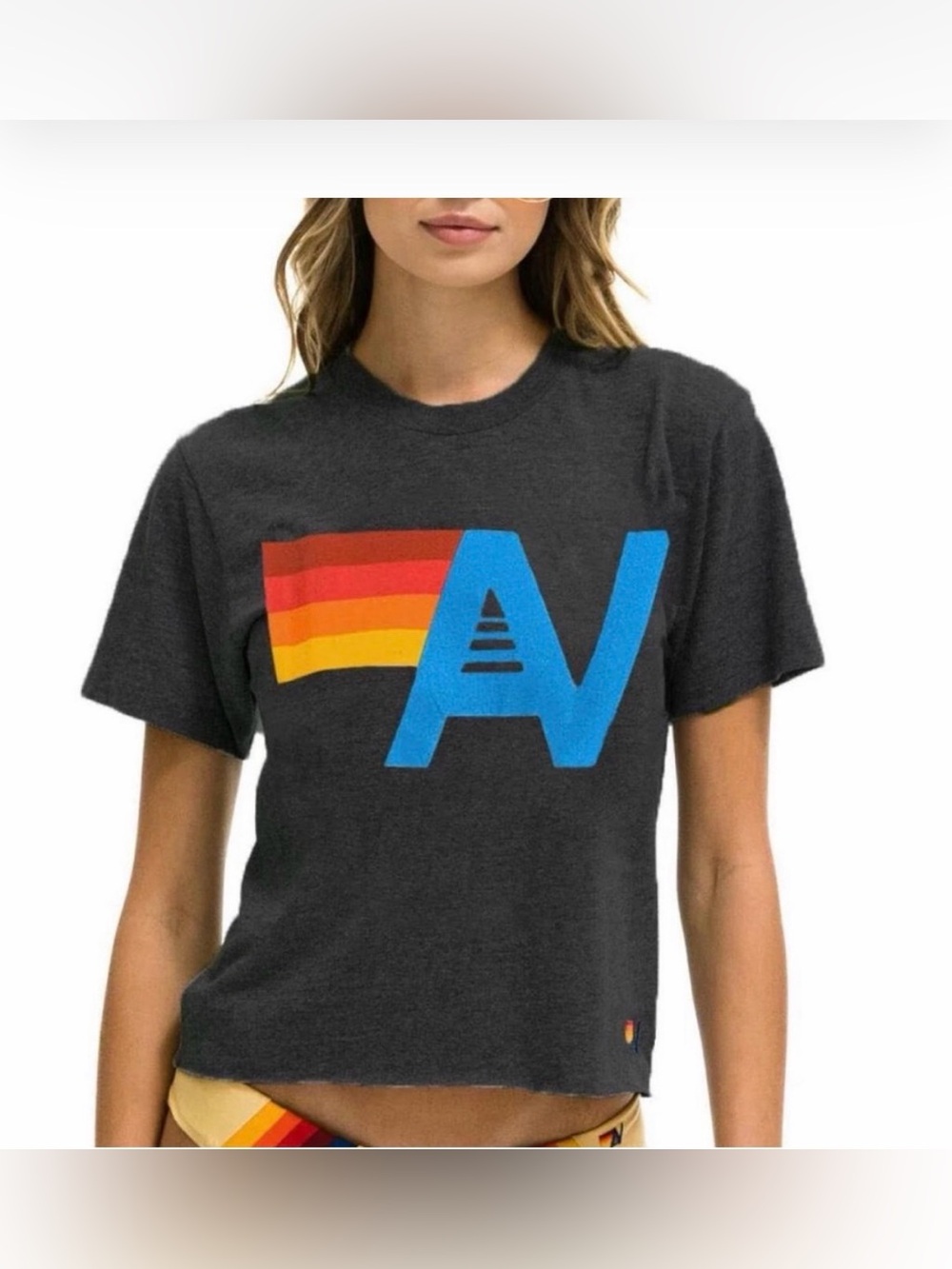 NWT Aviator Nation AV Logo Tee Top *S
